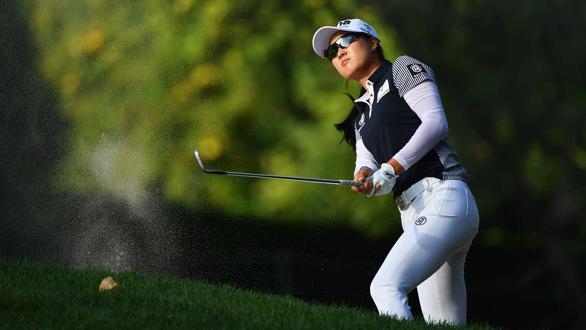 Minjee Lee of Australia plays from a bunker during day one of the Evian Championship at Evian Resort Golf Club on September 13, 2018 in Evian-les-Bains, France