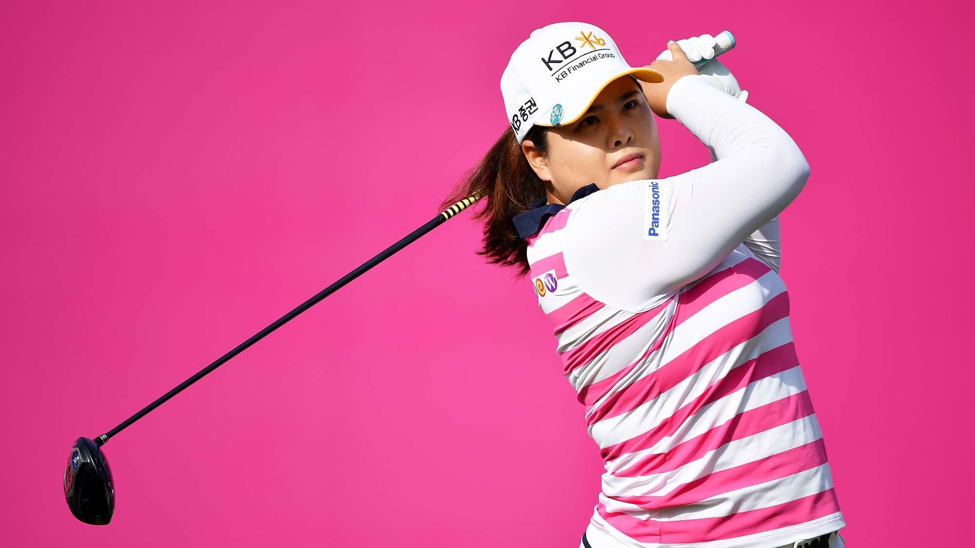 Inbee Park of South Korea tees off during day two of the Evian Championship