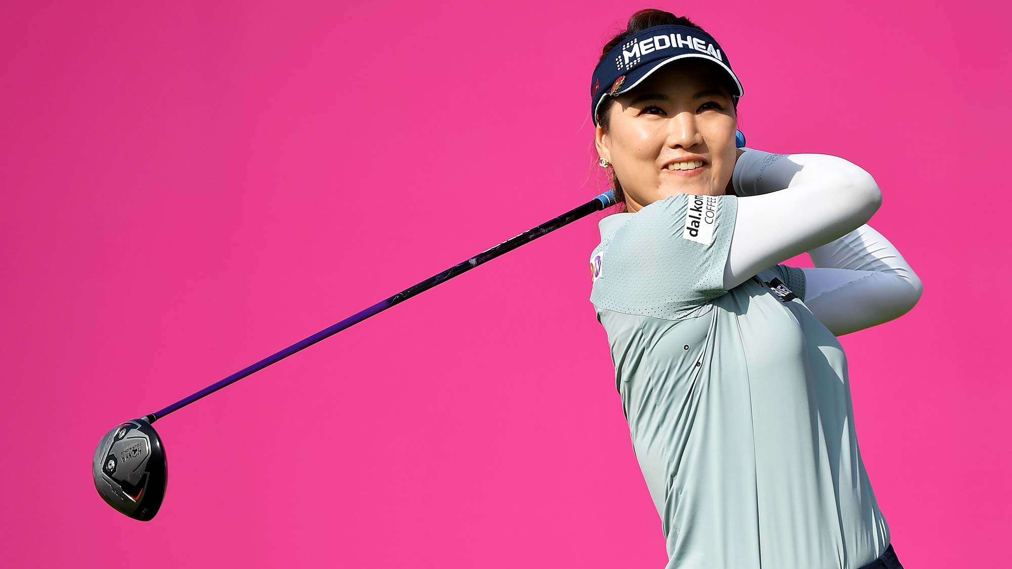 So Yeon Ryu of South Korea tees off during day two of the Evian Championship