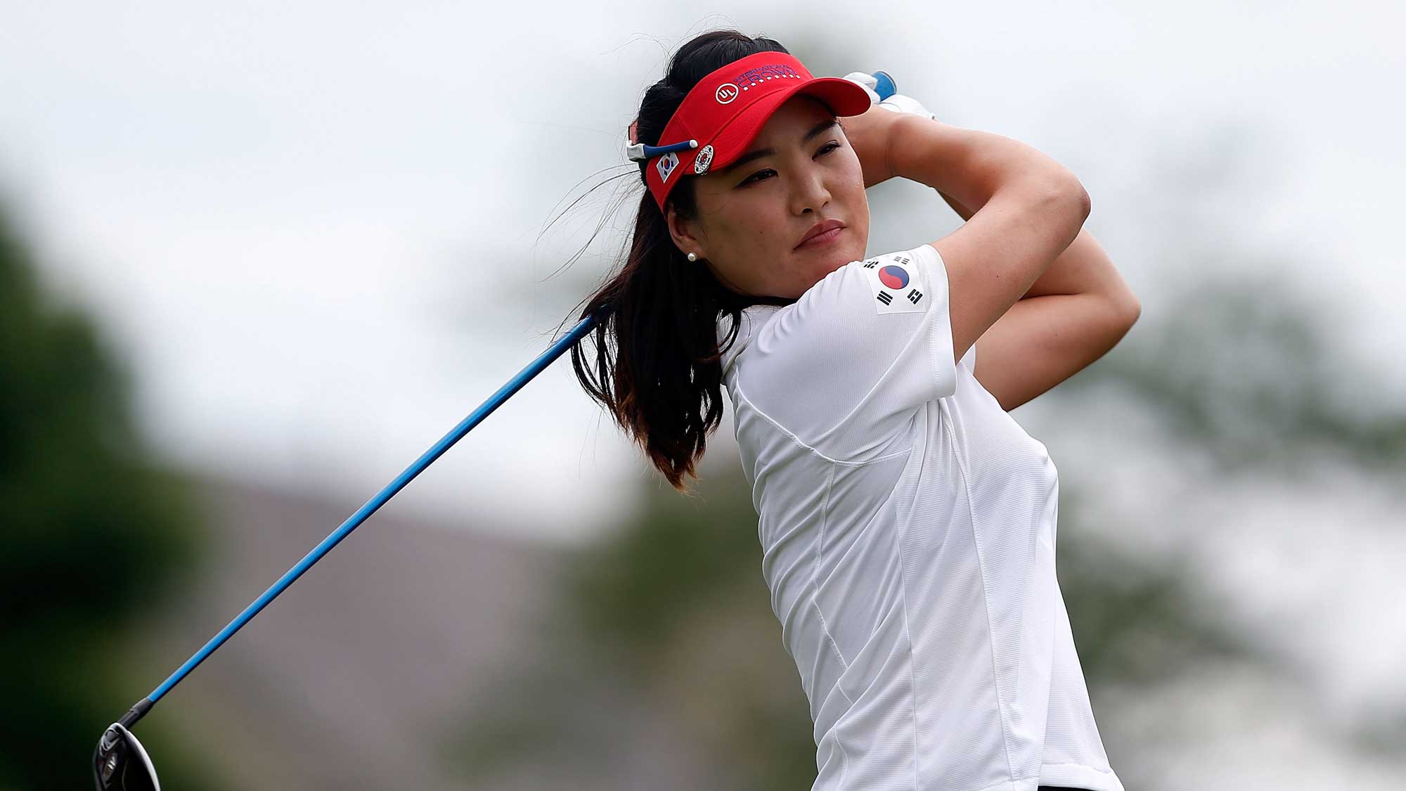 So Yeon Ryu of Korea hits her tee shot on the fourth hole during the singles matches of the 2016 UL International Crown