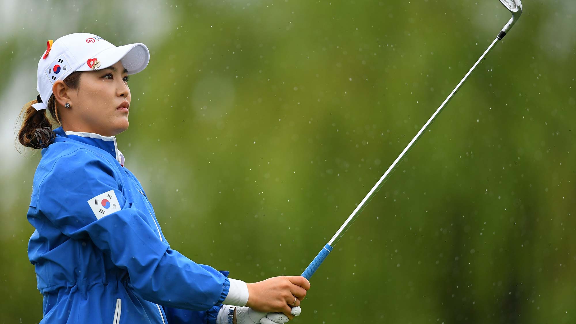 So Yeon Ryu of South Korea hits a tee shot on the 5th hole in the Pool A match between South Korea and Australia on day two of the UL International Crown