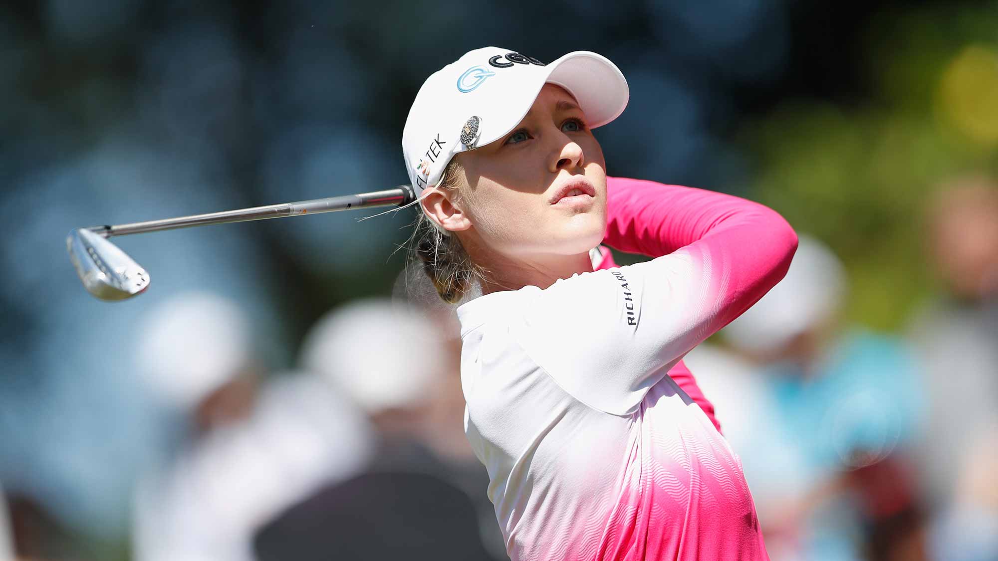 Nelly Korda of United States plays a shot during the final round of the Swinging Skirts LPGA Taiwan Championship at Ta Shee Golf & Country Club on October 28, 2018 in Taoyuan, Chinese Taipei