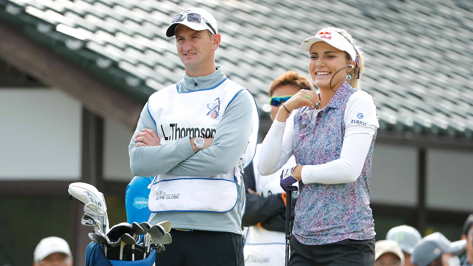 Lexi Thompson of United States watches on the first hole during the first round of the TOTO Japan Classic at Seta Golf Course on November 02, 2018 in Otsu, Shiga, Japan